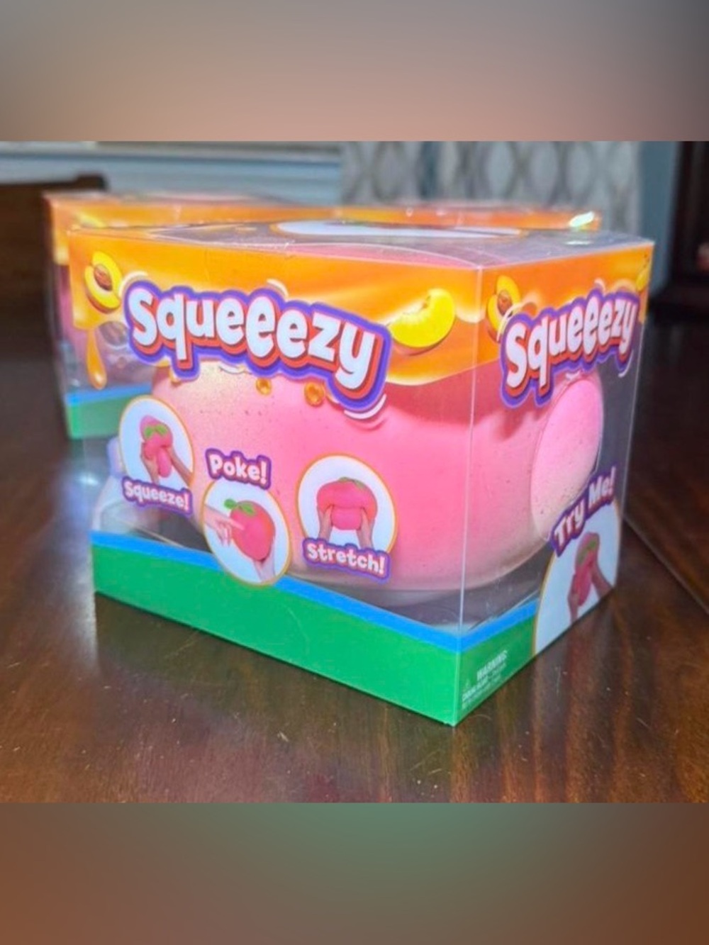 Squeezy Pink Peach jumbo Squishy toy - sunny days - ships ASAP